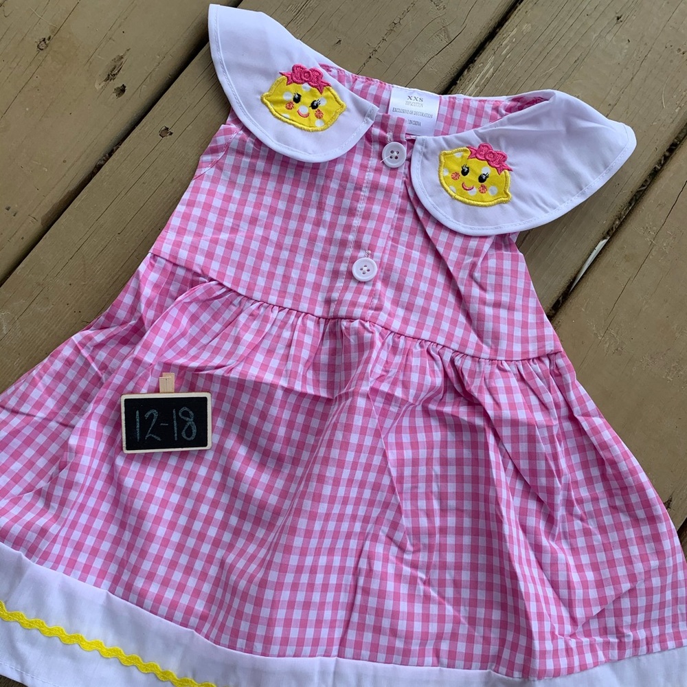 Pink plaid lemon dress
